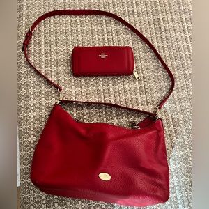 Red coach purse and wallet
